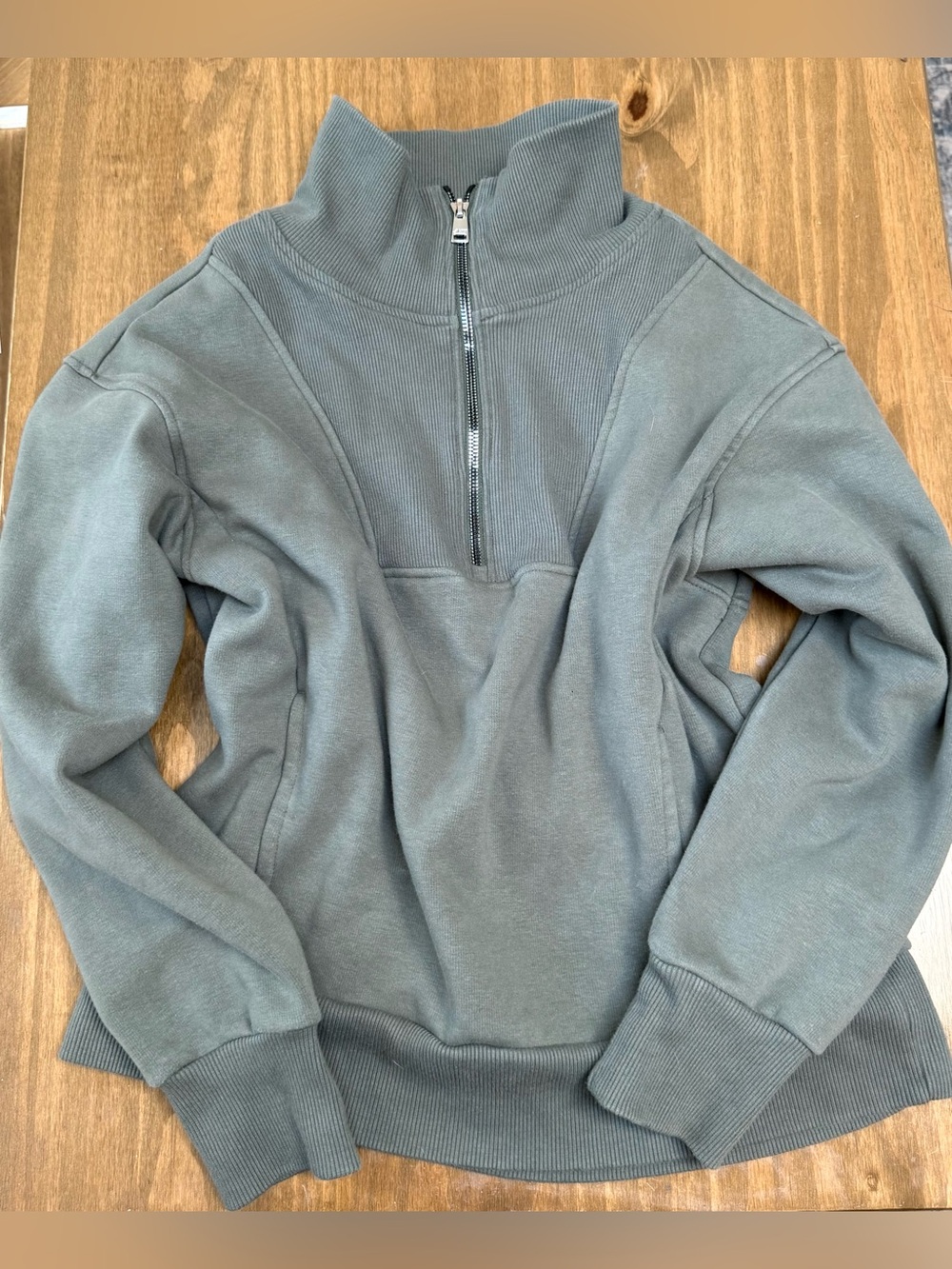 Avia Half-Zip Pullover Sweater - Olive Green Size Medium